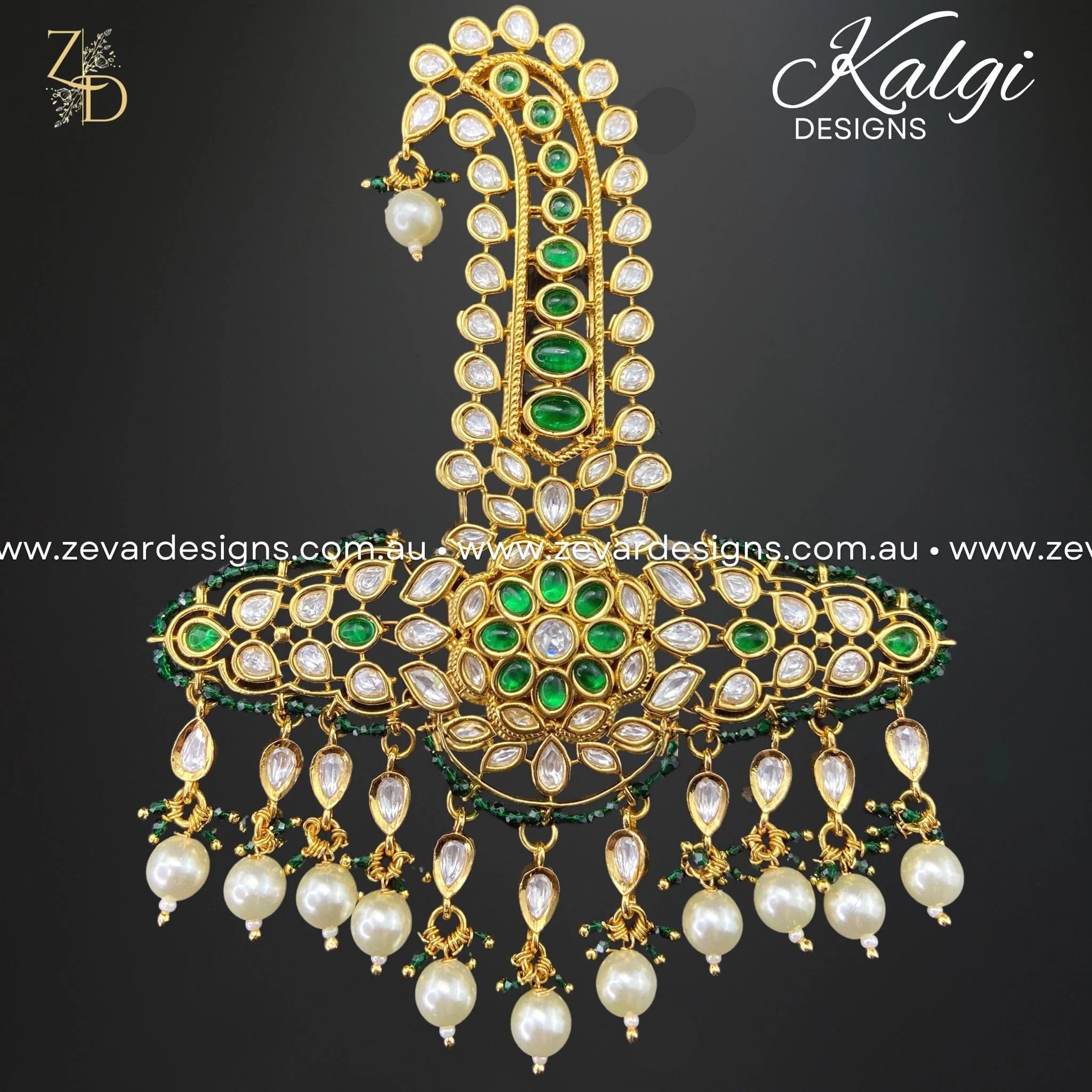Designer Kundan Kalgi Green