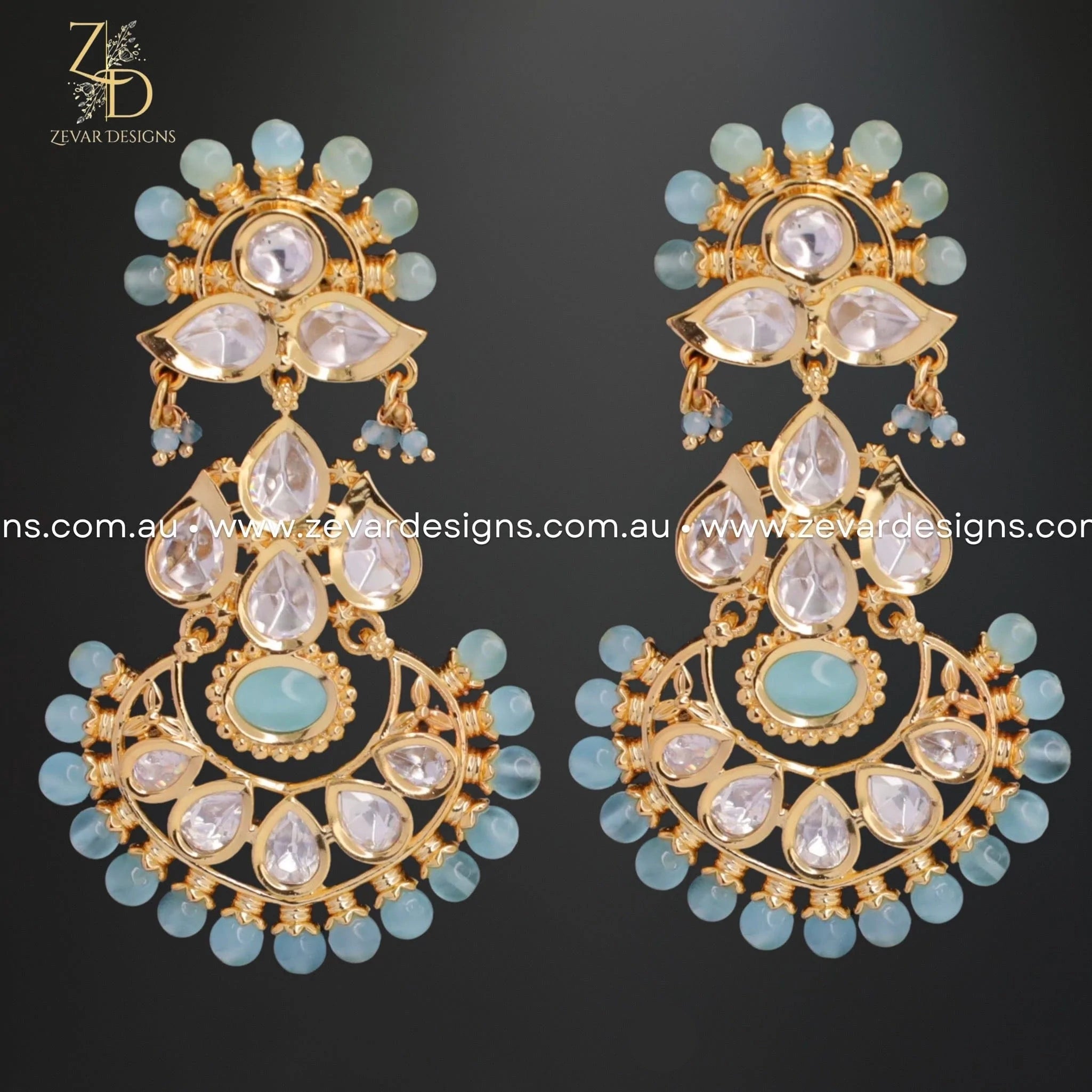 Kundan design earrings deals