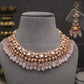 Zevar Designs Necklace Sets 18K Gold Plated Kundan Polki Beaded Necklace Set with Pearls & Baby Pink Drops