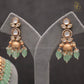 Zevar Designs Necklace Sets 18K Gold Plated Kundan Polki Beaded Necklace Set with Pearls & Mint green drops