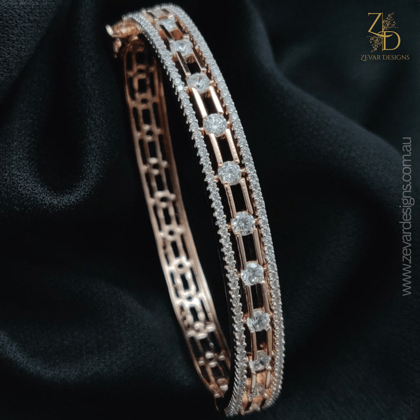 Zevar Designs Bangles & Bracelets - AD AD Bracelet-Rose Gold