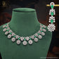 Zevar Designs Necklace Sets - AD AD Necklace Set with Emerald green atones
