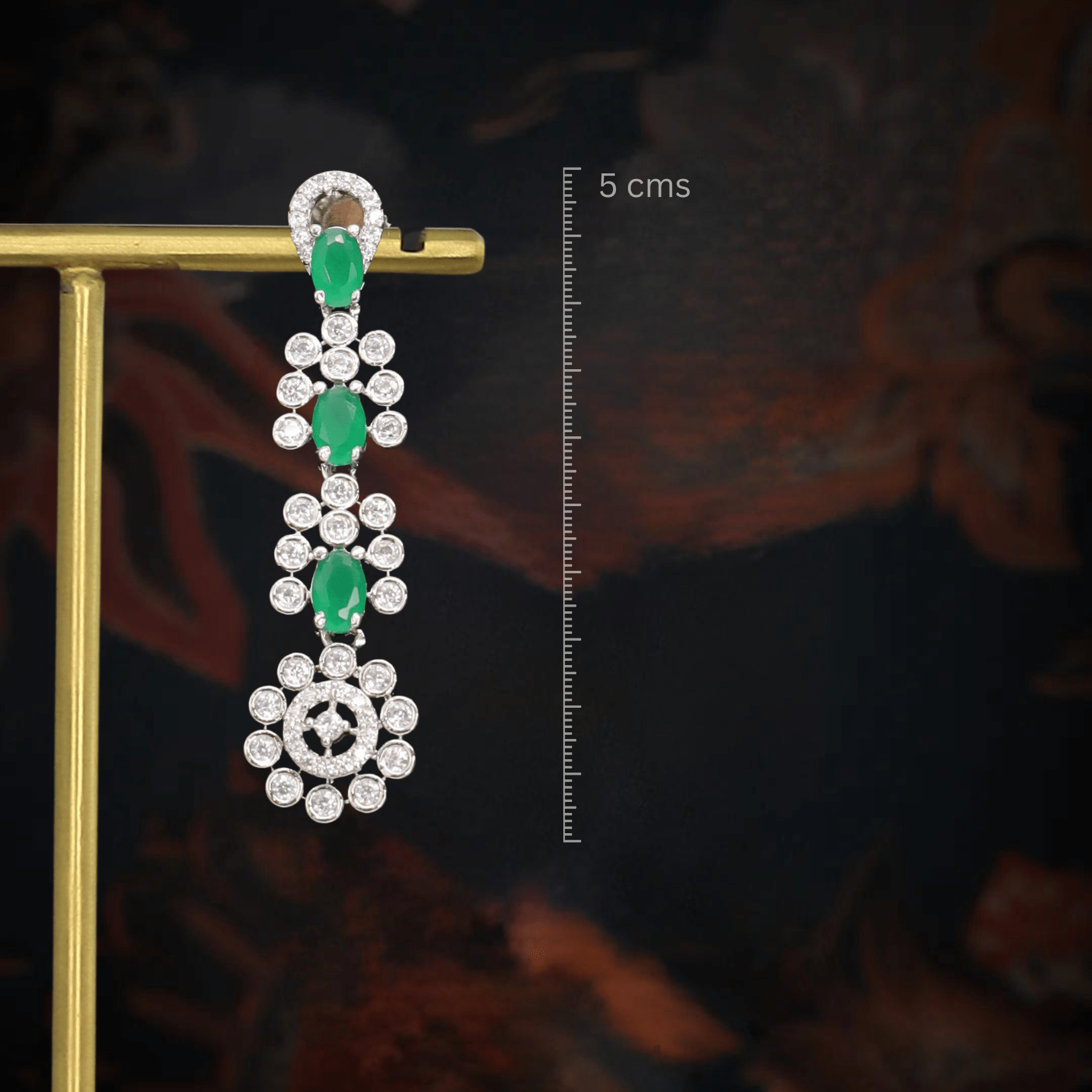 Zevar Designs Necklace Sets - AD AD Necklace Set with Emerald green atones