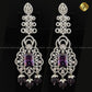 Zevar Designs Indo-Western Earrings Amethyst (Violet) AD Earrings