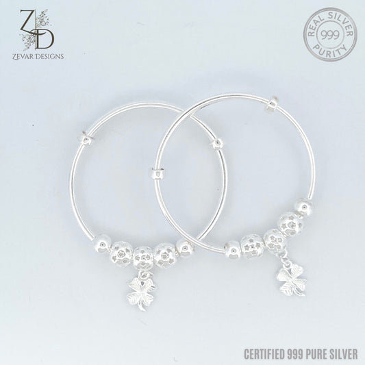 Zevar Designs - Australia’s Premium Fashion Jewellery Store Silver Bowl Pure Silver Baby Bangles (Adjustable) - 999 Pure