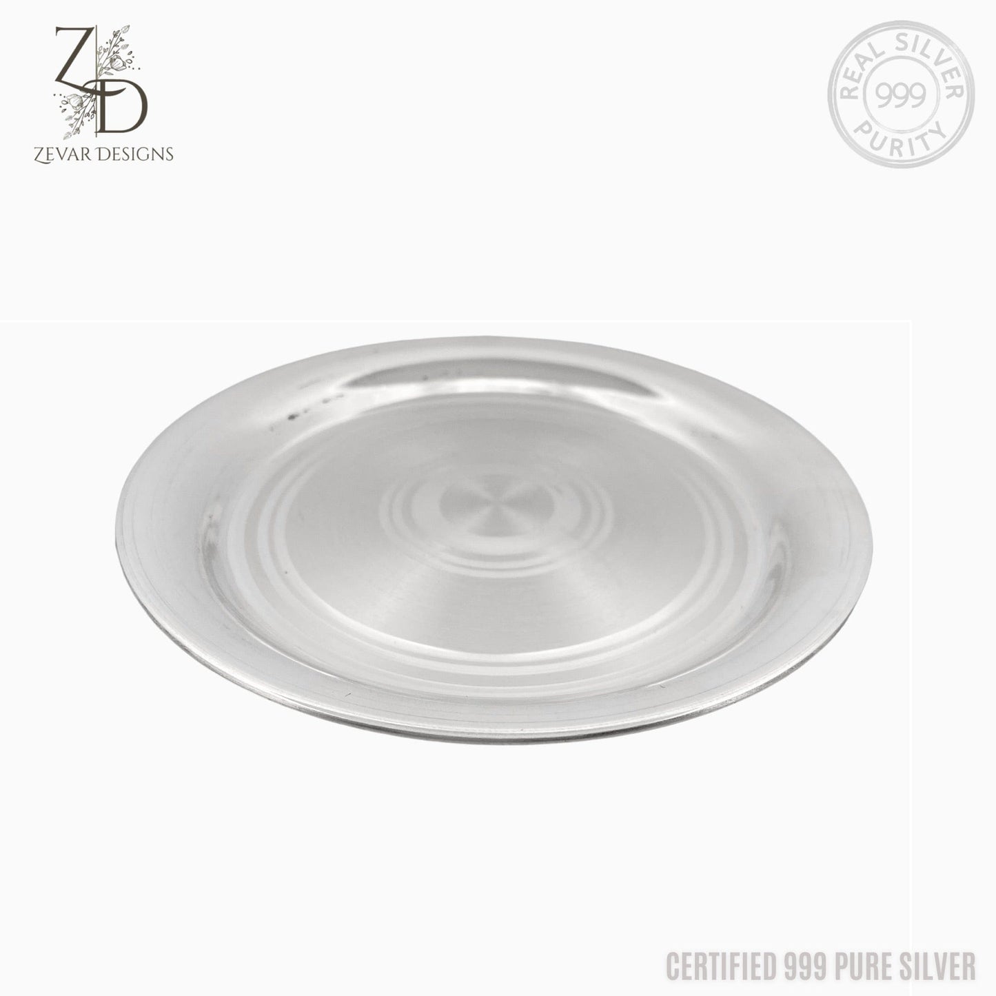 Zevar Designs - Australia’s Premium Fashion Jewellery Store Silver Plate Silver Plate - Small (999 Purity)