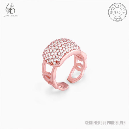 Zevar Designs - Australia’s Premium Fashion Jewellery Store Women Silver Sterling Silver AD Rose Gold Ring