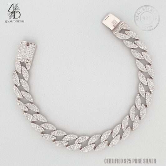 Zevar Designs - Australia’s Premium Fashion Jewellery Store Silver Bowl Sterling Silver Cuban Link Bracelet-925 Pure Silver