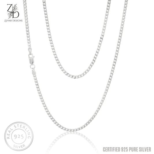 Zevar Designs - Australia’s Premium Fashion Jewellery Store Silver Bowl Sterling Silver Curb Chain- 925 Pure Silver