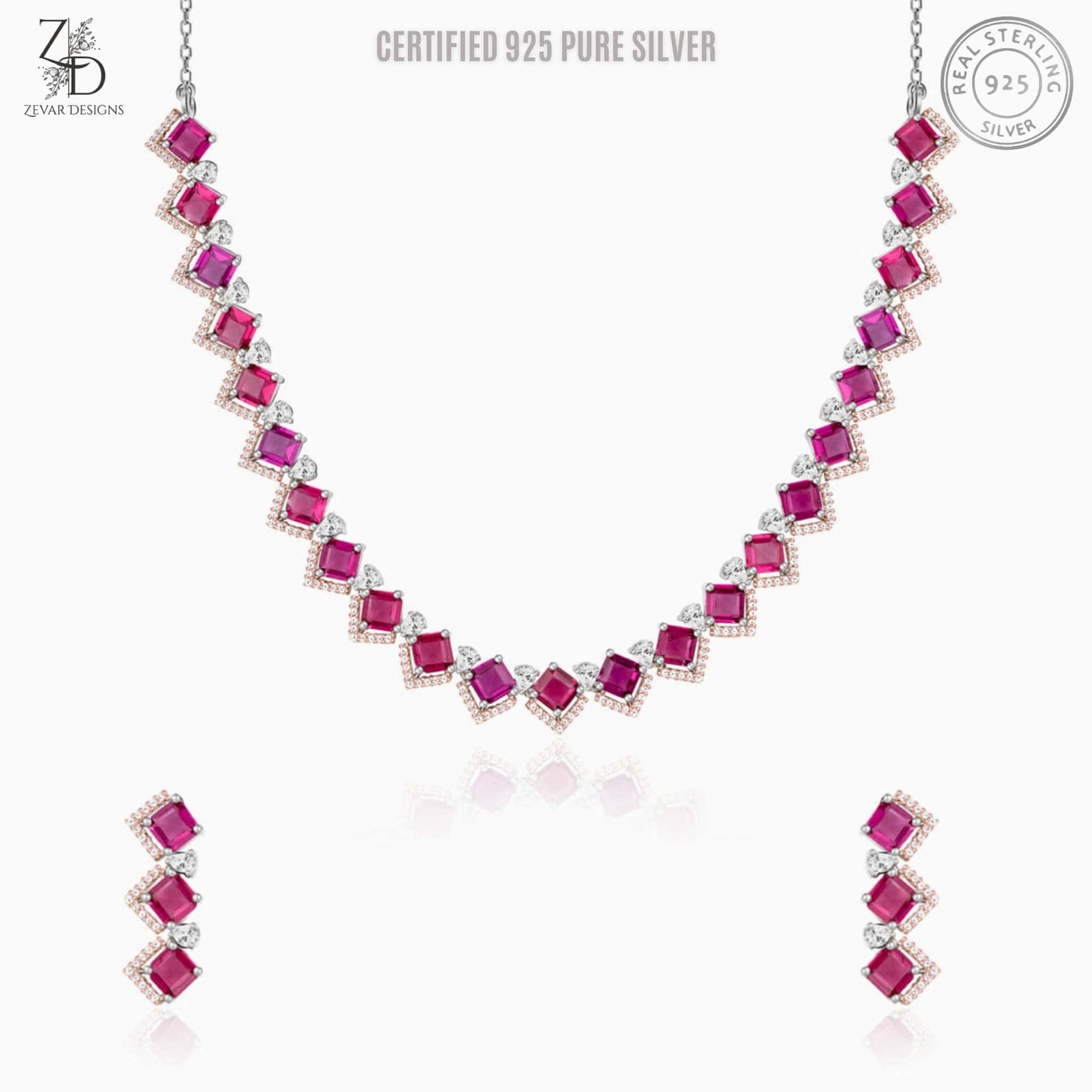 Zevar Designs - Australia’s Premium Fashion Jewellery Store Silver Bowl Sterling Silver Necklace Set -925 Pure Silver