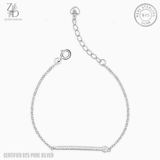 Zevar Designs - Australia’s Premium Fashion Jewellery Store Women Silver Sterling Silver Zircon Minimal Bracelet