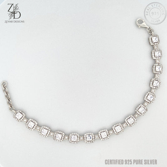 Zevar Designs - Australia’s Premium Fashion Jewellery Store Silver Bowl Sterling Silver Zirconia Bracelet-925 Pure Silver