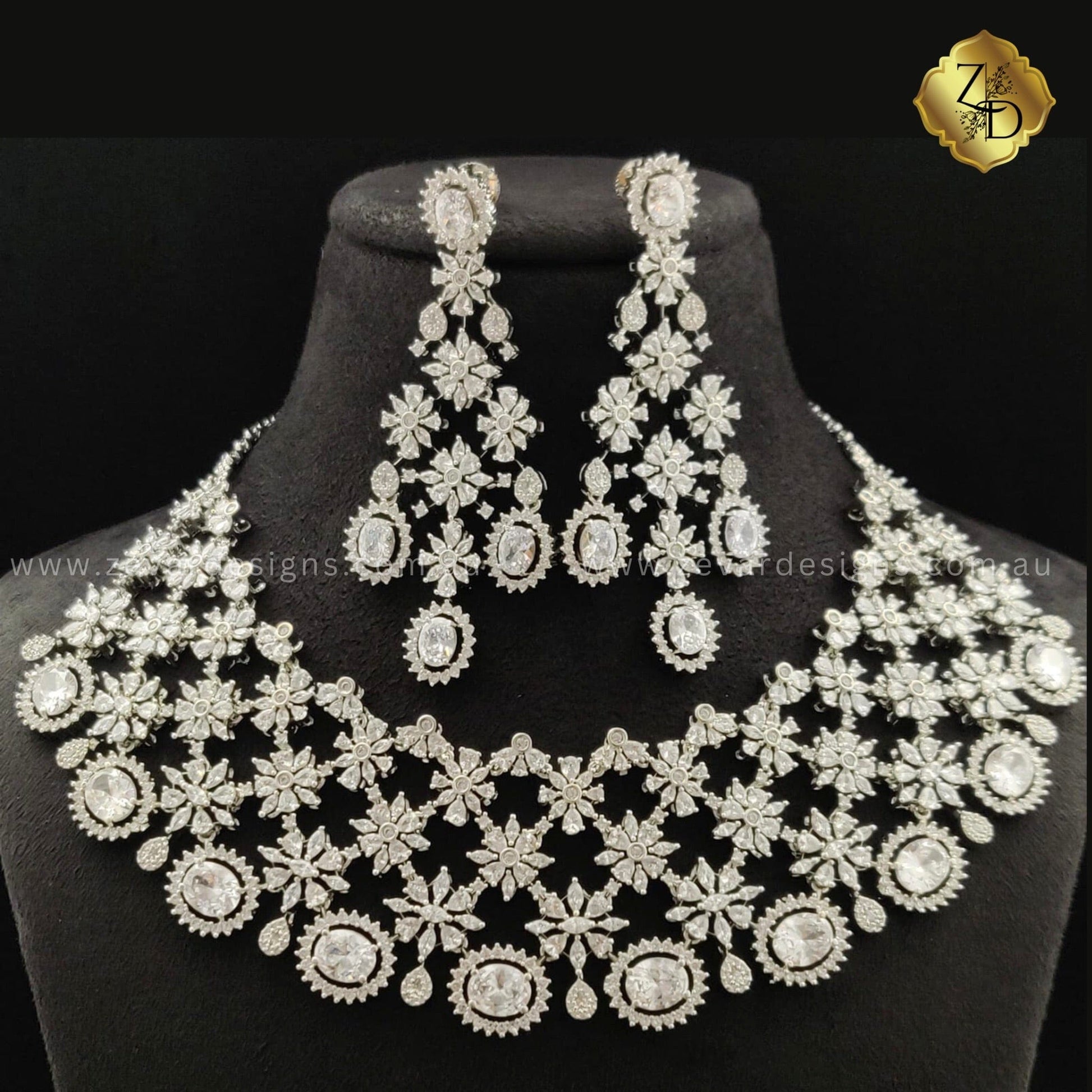 Zevar Designs Necklace Sets - AD Bridal Reception AD Necklace Set