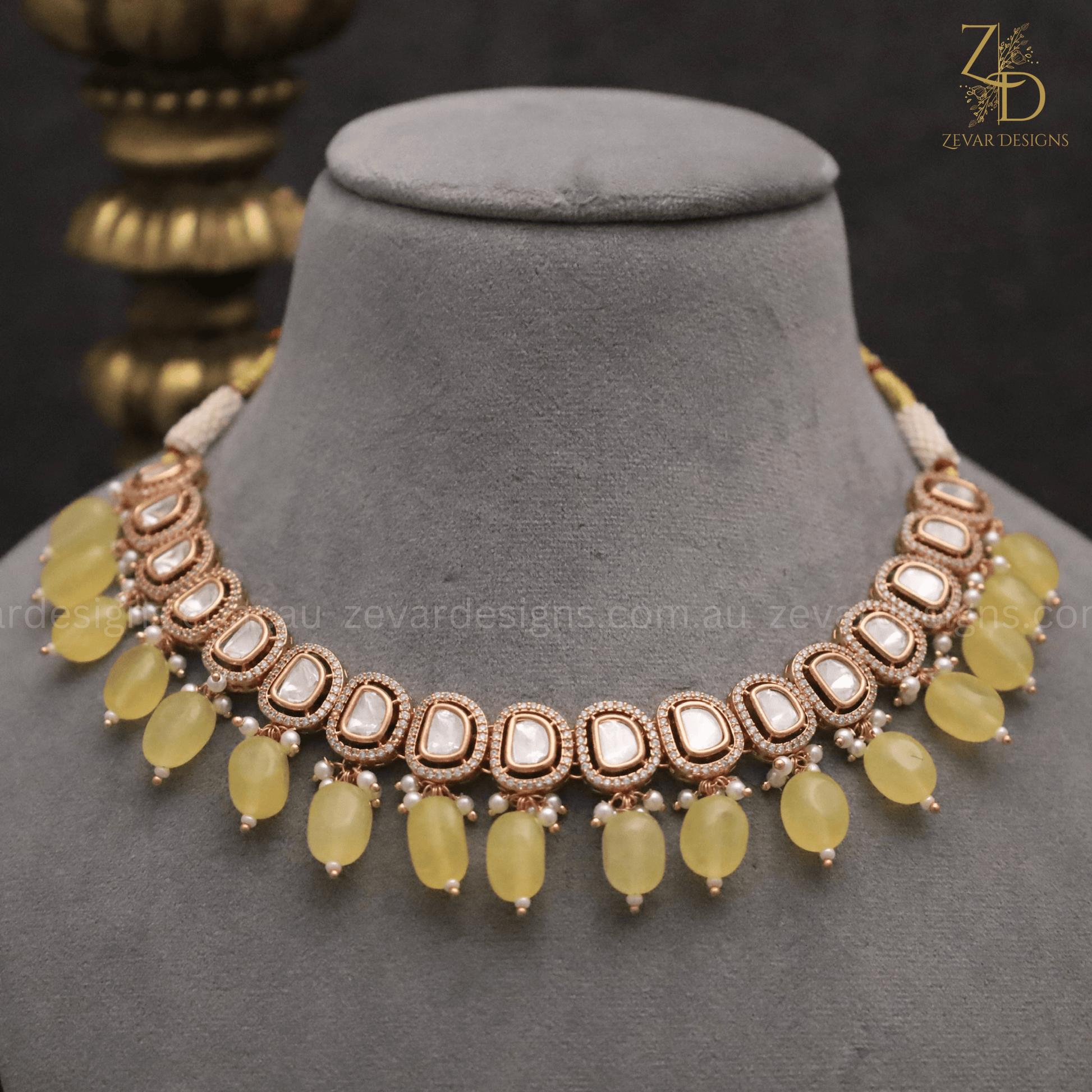 Yellow online necklace set