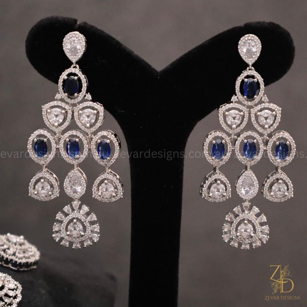 Zevar Designs Necklace Sets - AD Sapphire Blue AD Necklace set