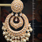 Zevar Designs Designer Earrings ‘Tyaani’ inspired Statement Chandbali - Pearls