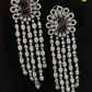 Zevar Designs Indo-Western Earrings Wine Red Long Dangle AD Earrings - Dual Finish
