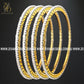 Zevar Designs Bangles & Bracelets - AD AD Single Line Bangles with Gold Rim