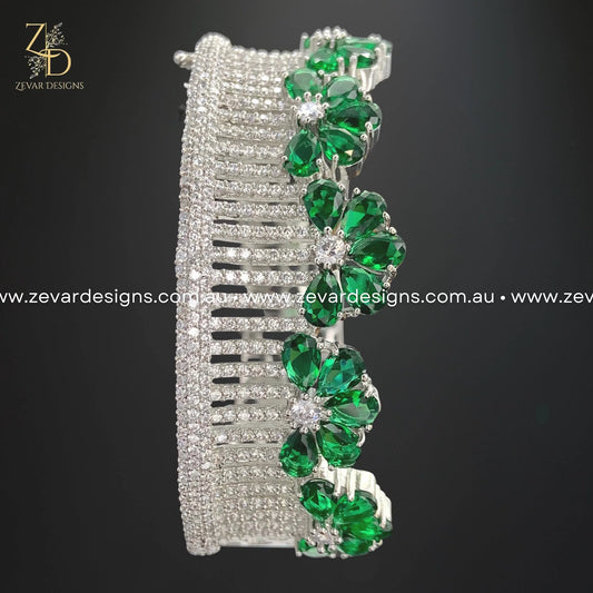 Zevar Designs Bangles & Bracelets - AD AD/Zircon Bracelet - Green