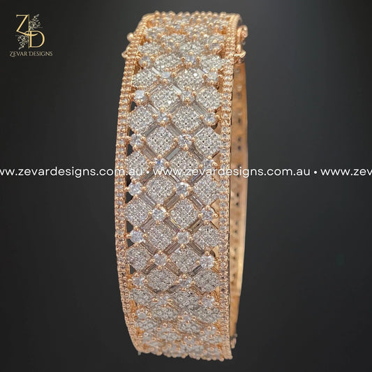 Zevar Designs Bangles & Bracelets - AD AD/Zircon Bracelet in Rose Gold