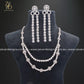 Zevar Designs Necklace Sets - AD AD/Zircon Necklace Set - White Rhodium