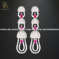 Zevar Designs Necklace Sets - AD AD/Zircon Necklace Set - White Rhodium and Ruby