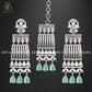 Zevar Designs Zircon Necklace Zircon Necklace Set with Tikka - Mint