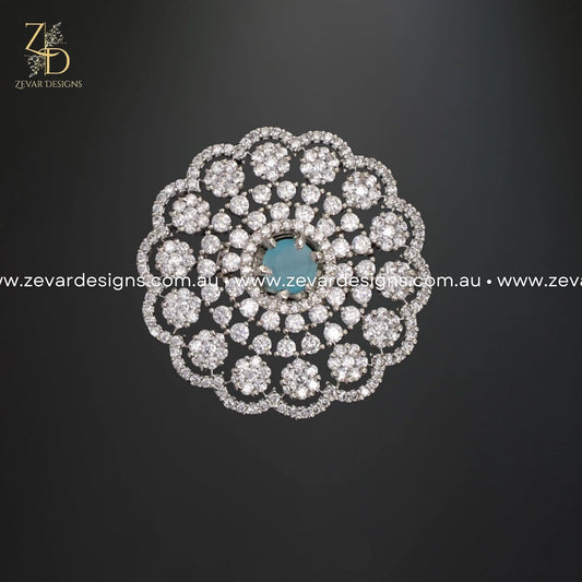 Zevar Designs Rings - AD AD/Zircon Ring - Aqua Blue