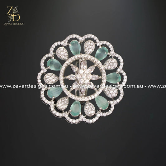 Zevar Designs Rings - AD AD/Zircon Ring - Mint Green