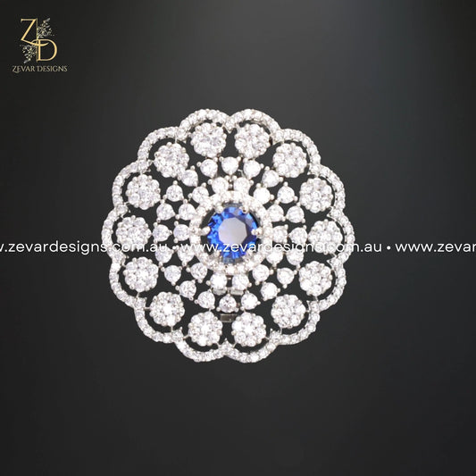 Zevar Designs Rings - AD AD/Zircon Ring - Sapphire Blue