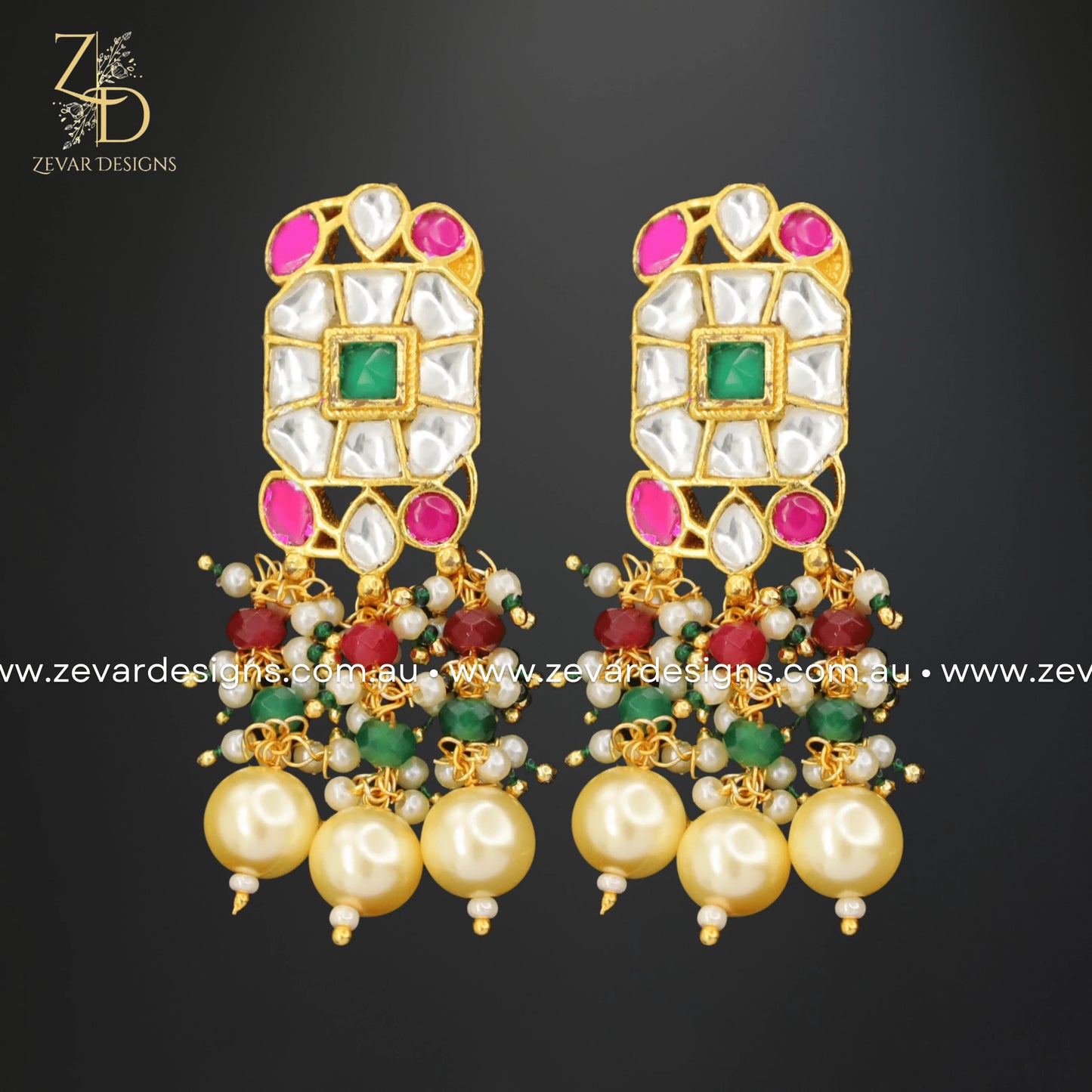 Zevar Designs Necklace Sets Choker Set Pachi Kundan - Multicolor