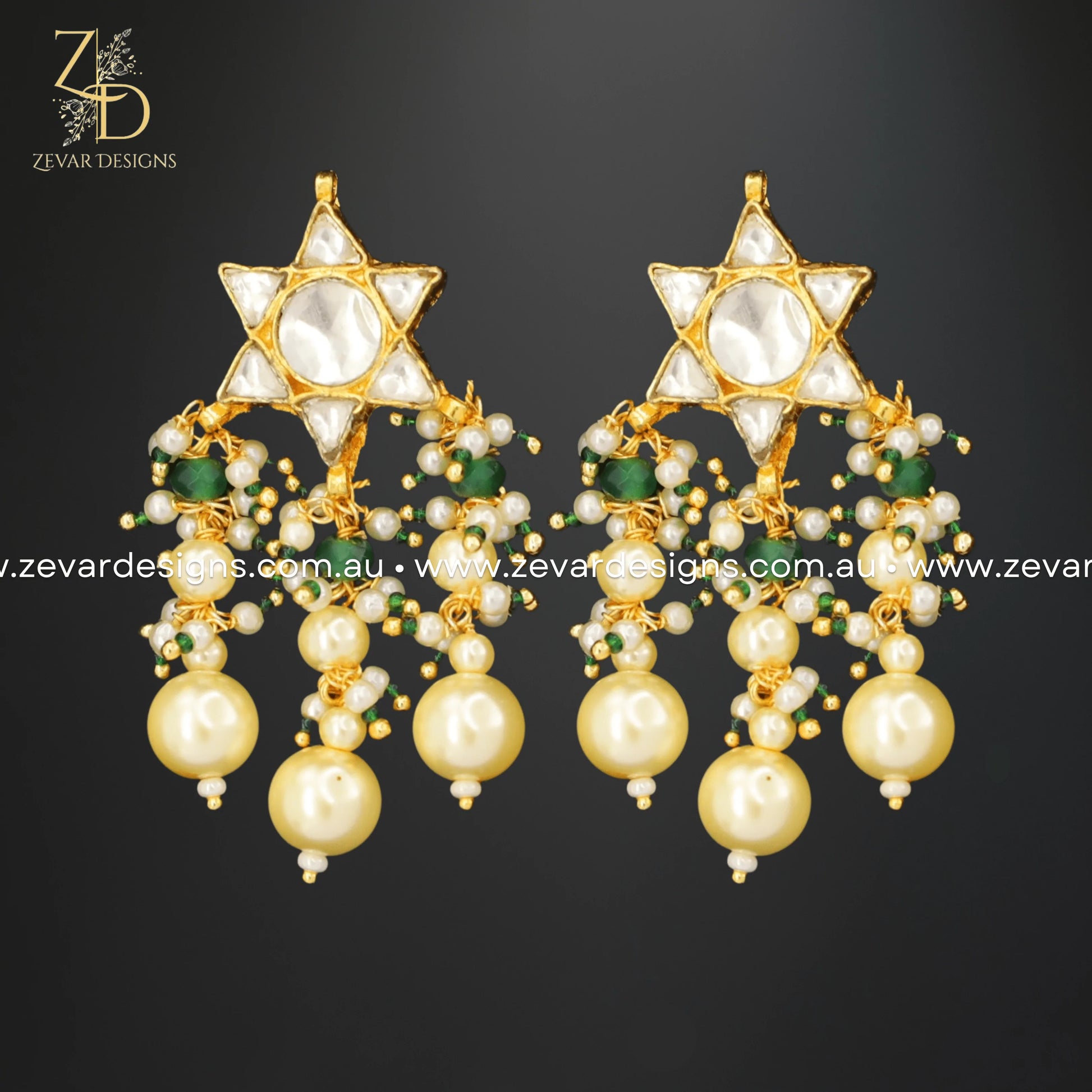Zevar Designs Necklace Sets Choker Set Pachi Kundan - Pearls