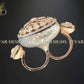 Zevar Designs Kundan Rings Designer Kundan Meena Double Ring - Blue