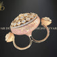 Zevar Designs Kundan Rings Designer Kundan Meena Double Ring - Pink
