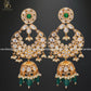 Zevar Designs Designer Necklace Sets Designer Kundan Polki Necklace Set with Tikka - Green