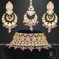 Zevar Designs Designer Necklace Sets Designer Kundan Polki Necklace Set with Tikka - Pink