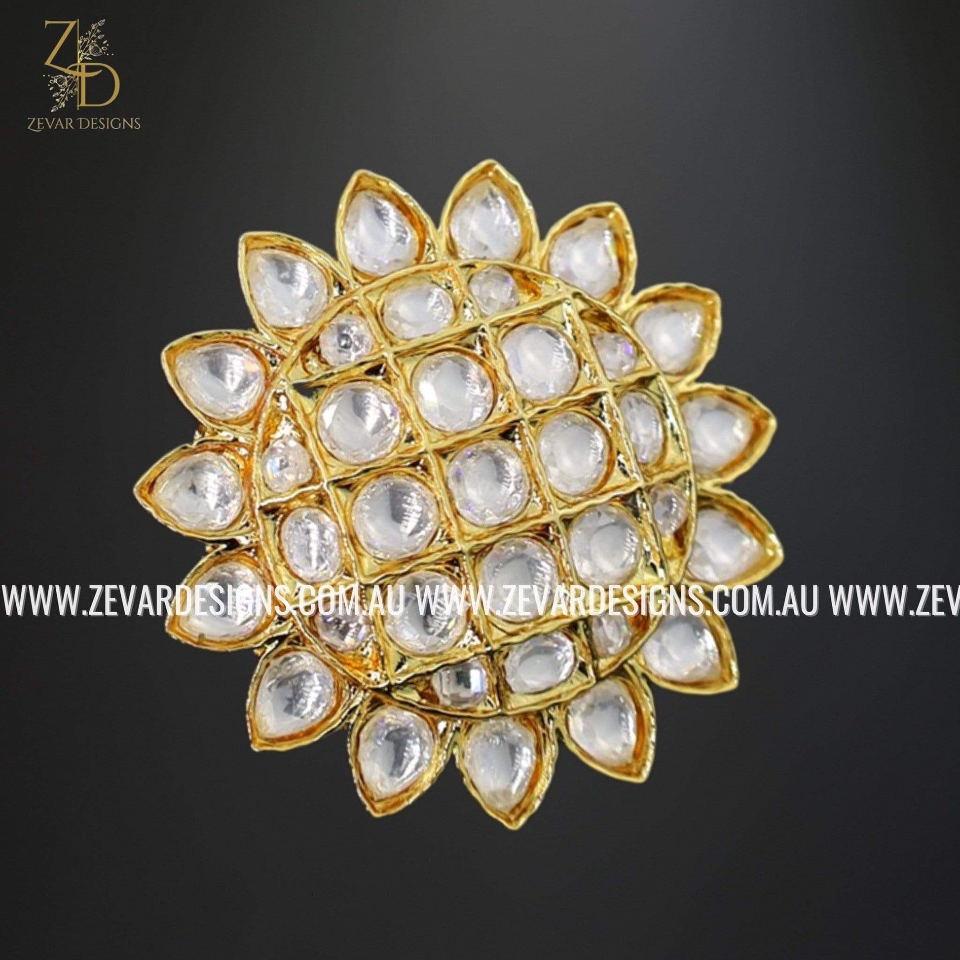 Zevar Designs - Online Store for Indian Kundan and Fashion Jewellery Australia Kundan Ring Designer Kundan Ring