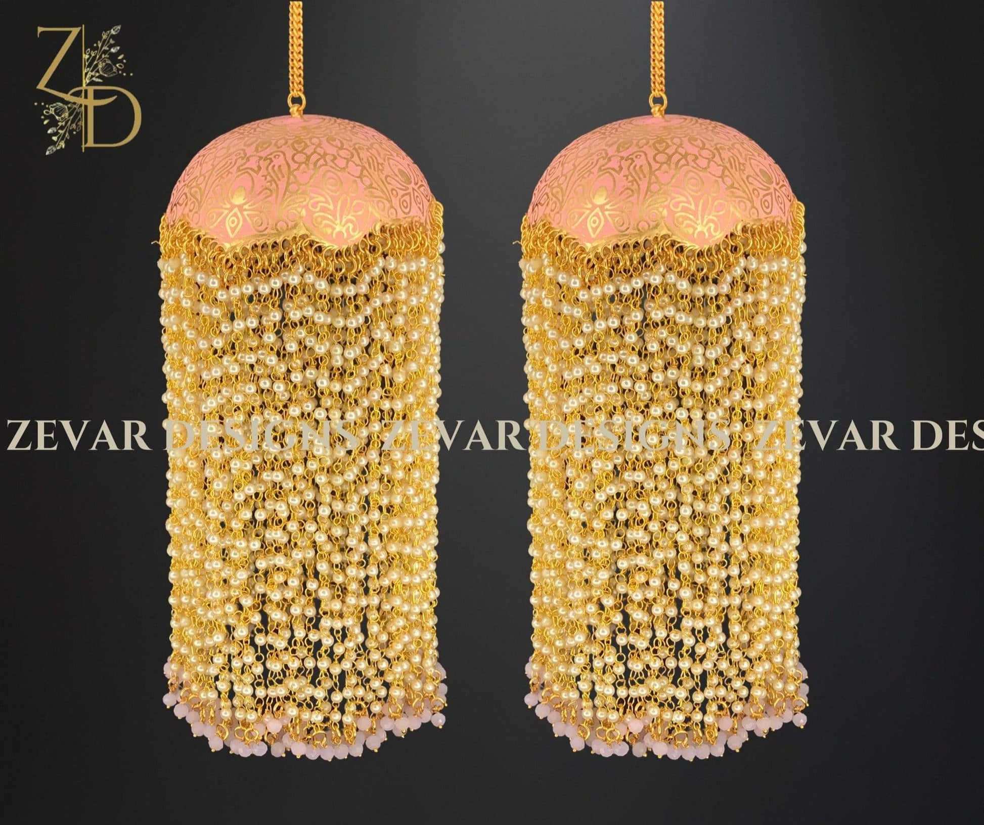 Zevar Designs Kaleere Kaleere - Pink and Pearl