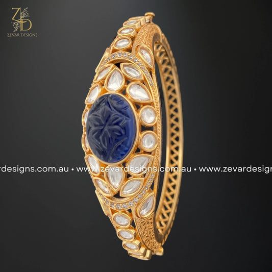 Zevar Designs Kundan Bracelets Kundan AD Bracelet - Blue
