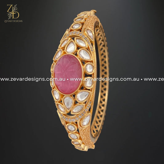 Zevar Designs Kundan Bracelets Kundan AD Bracelet - Pink