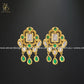 Zevar Designs Long Necklace Sets Kundan and AD Pendant Set in Emerald Green