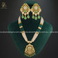 Zevar Designs Long Necklace Sets Kundan and AD Pendant Set in Emerald Green