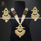 Zevar Designs Necklace Sets Kundan and AD Pendant Set in Ivory and Emerald Green