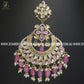 Zevar Designs Designer Earrings Kundan Chandbali Earrings - Pink