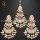 Zevar Designs Kundan Maang Tikka Kundan Maang Tikka Set - Red