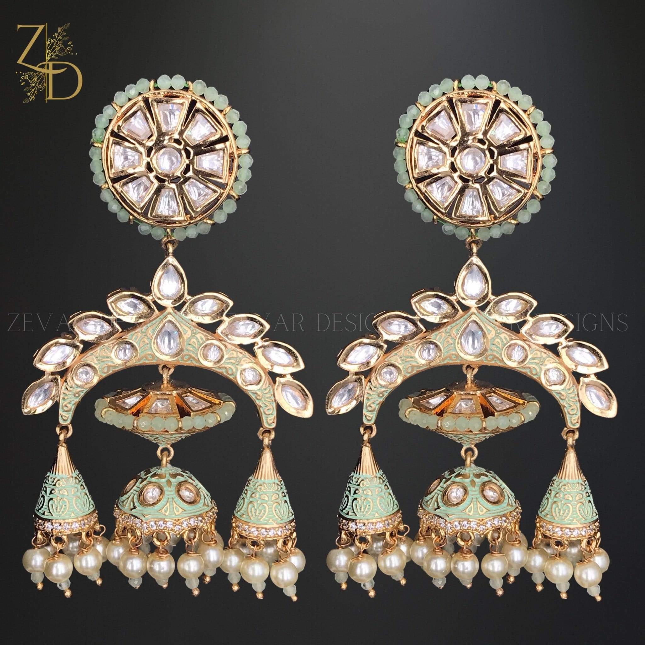Kundan Meena Jhumki Mint