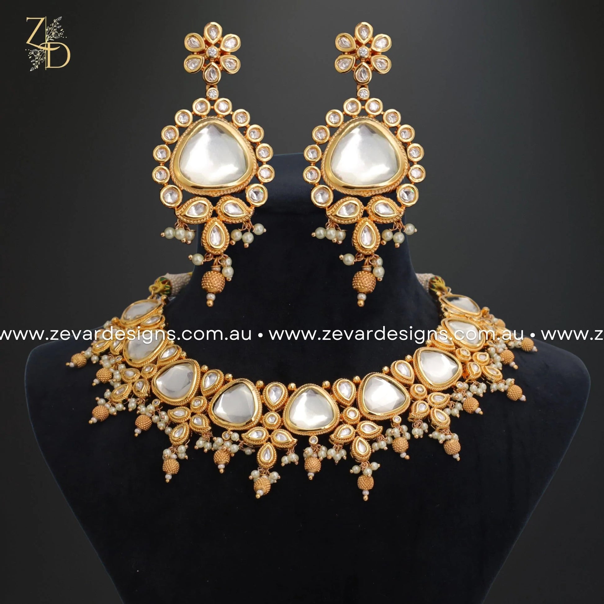 Kundan Necklace Set Zevar Designs Australia s Premium Fashion