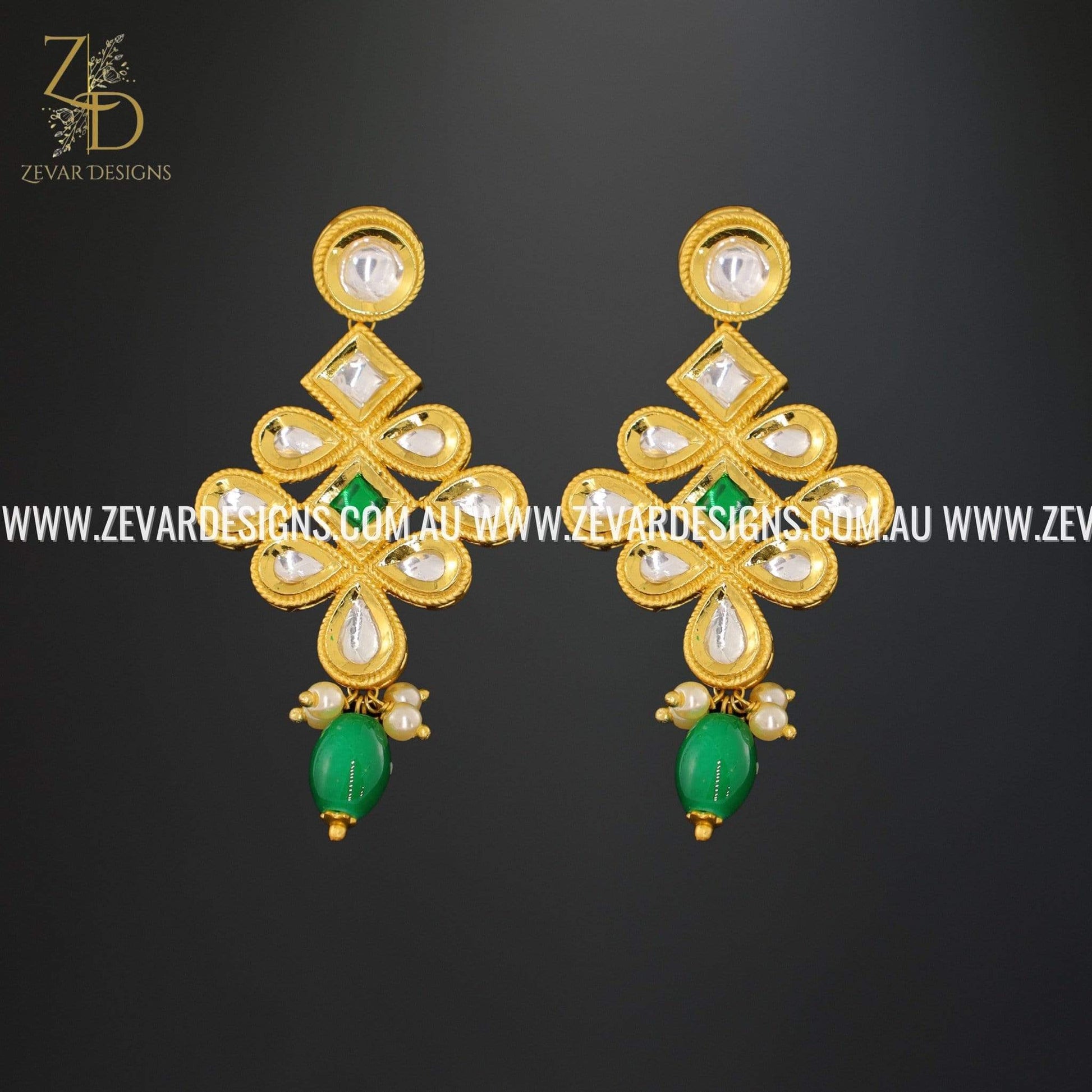 Zevar Designs Necklace Sets Kundan Necklace Set - Green