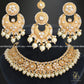 Zevar Designs Designer Necklace Sets Kundan Necklace Set with Tikka - Pearls