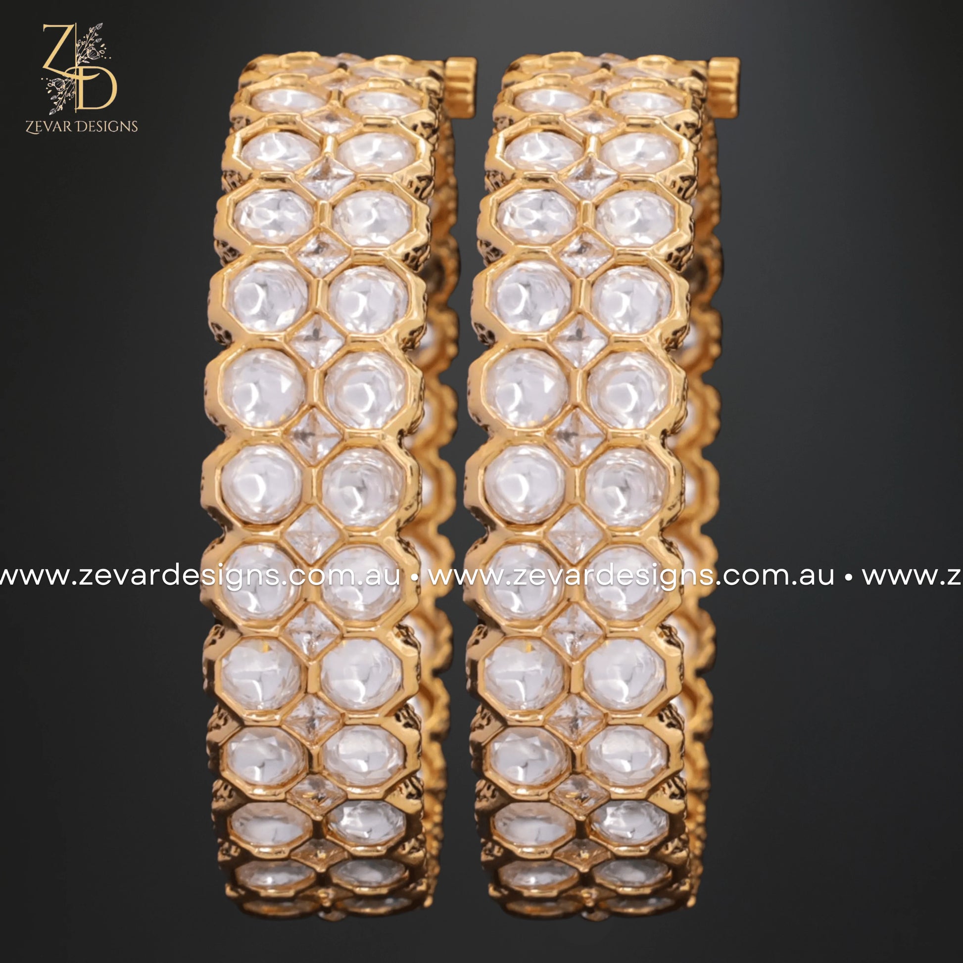 Zevar Designs Kundan Bangles Kundan Polki Bangles